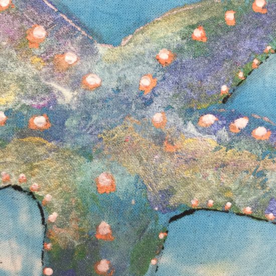 Close up view of Starfish Cushion Cover