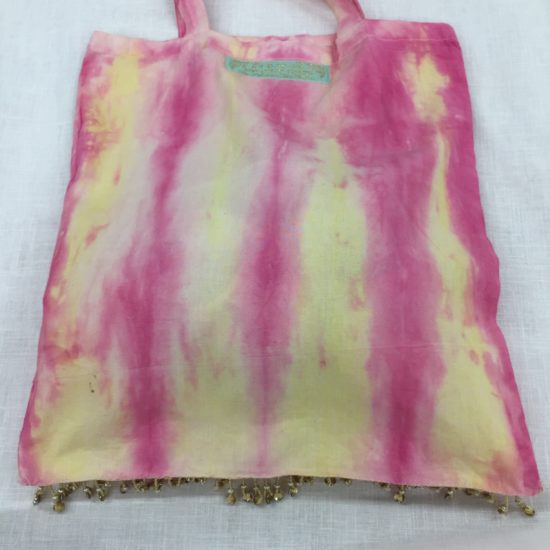 EXAMPLE OF REVERSE OF HAND PAINTED AND TIE-DYE BAGS BY PAT MATTHEWS