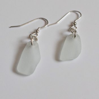 Sterling Silver Earrings and Sea Glass by Jane Martin