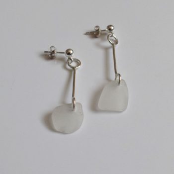 Sterling Silver Earrings and Sea Glass by Jane Martin