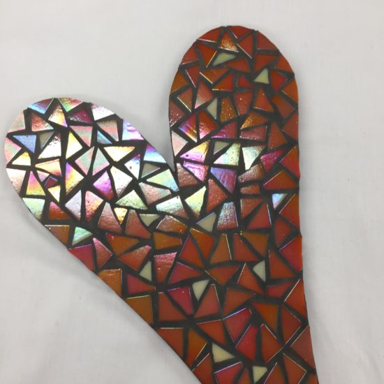 Orange Mosaic Heart by Lorraine Kinnear