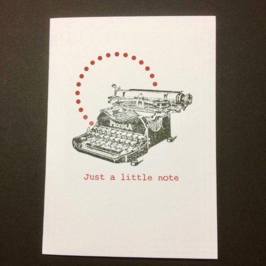 Pack of 4 Notelets - Just a little note (Vintage Typewriter) by David Wadmore
