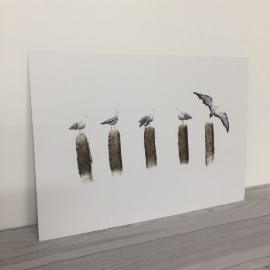 Seasgull Scape Print by Ellie Keen-Young