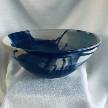 28CM Blues Ceramic Bowl by David Froude
