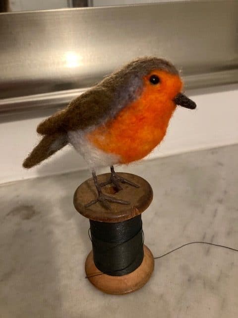 Needle-felted Christmas Robin on a Bobbin Decoration Workshop