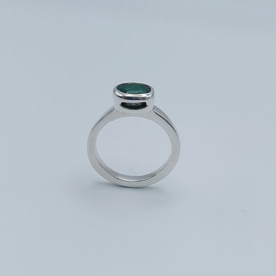 Emerald Sterling Silver Ring by Jane Martin
