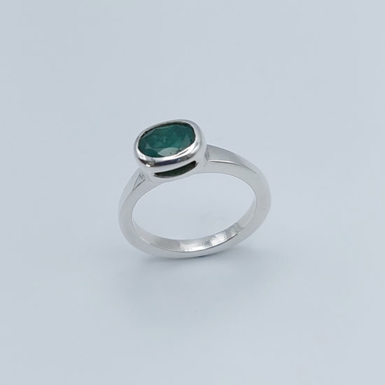 Emerald Sterling Silver Ring by Jane Martin