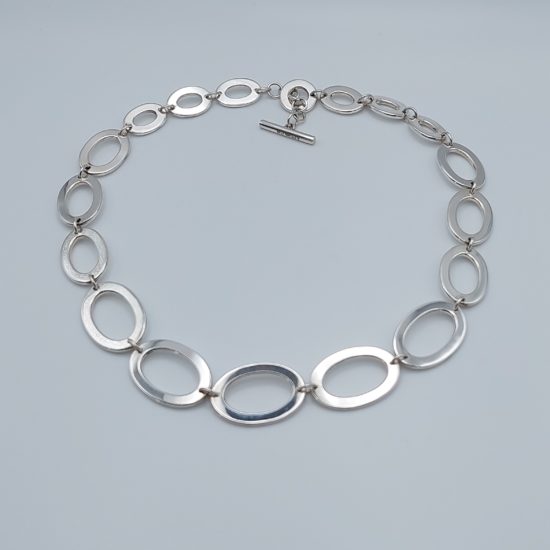 Handmade Oval linked Sterling Silver Necklace by Jane Martin