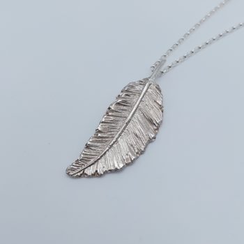 Sterling Silver Feather Necklace by Jane Martin