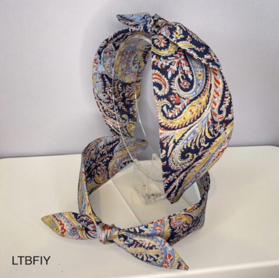 Liberty Sweet Heart Organic headband with bow by Jo Weeks