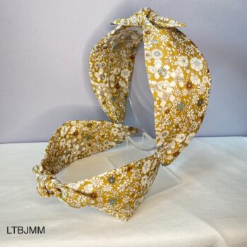 Liberty Junes Meadow Mustard headband with bow by Jo Weeks