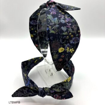 Liberty Wildflowers Black headband with bow by Jo Weeks